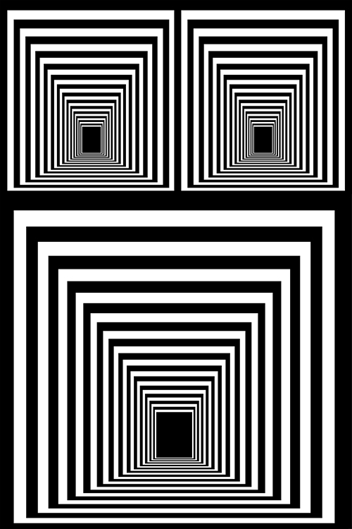 B&W Deep Corridor - Optical Illusion